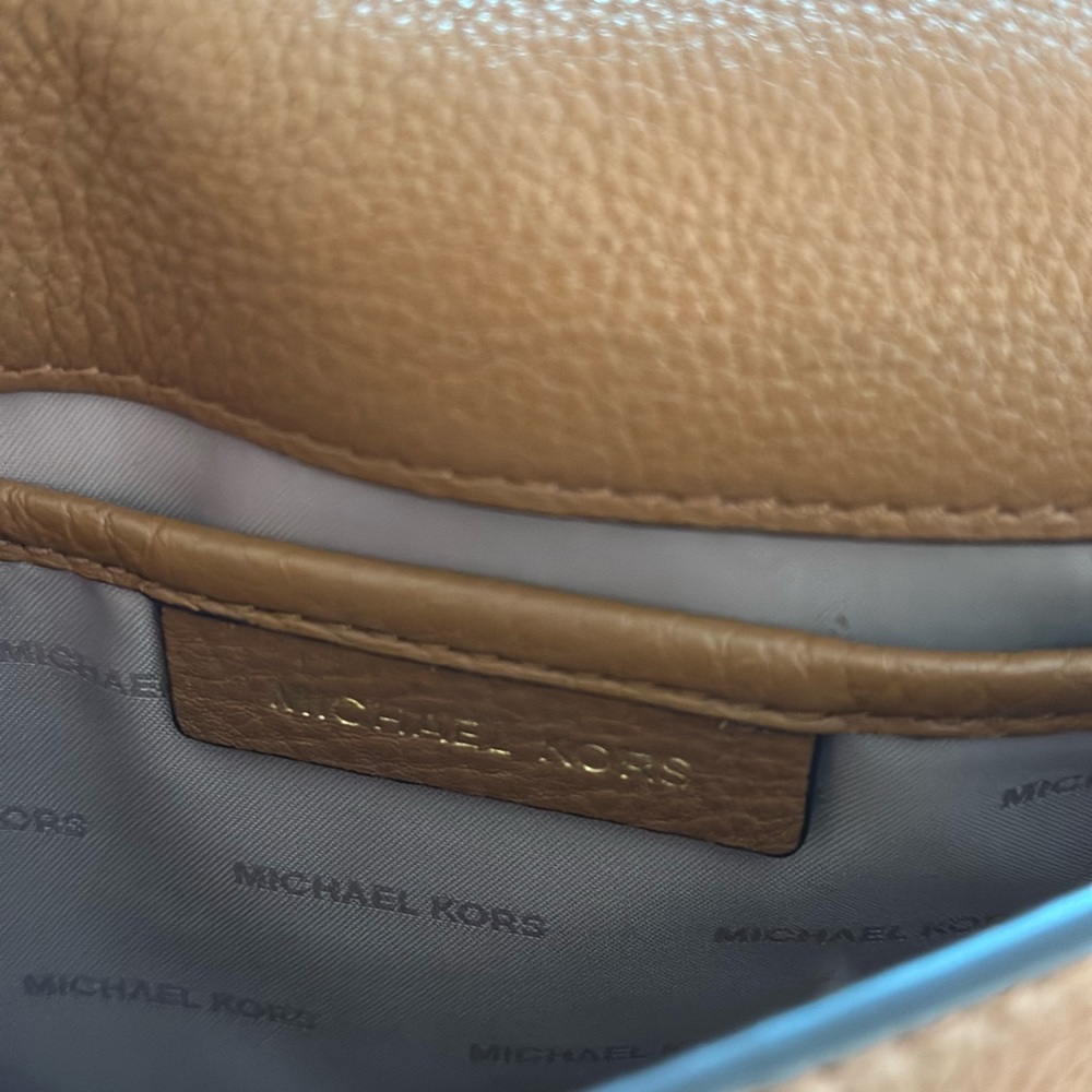 Michael Kors Tan Pebbled Leather Crossbody Bag - Picture 2 of 5